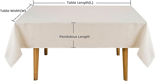 Miniatura 7 de eachope Manteles de arpillera sintética para mesas rectangulares, tela 100% reciclada, mantel de lino sintético lavable para mesa de comedor,