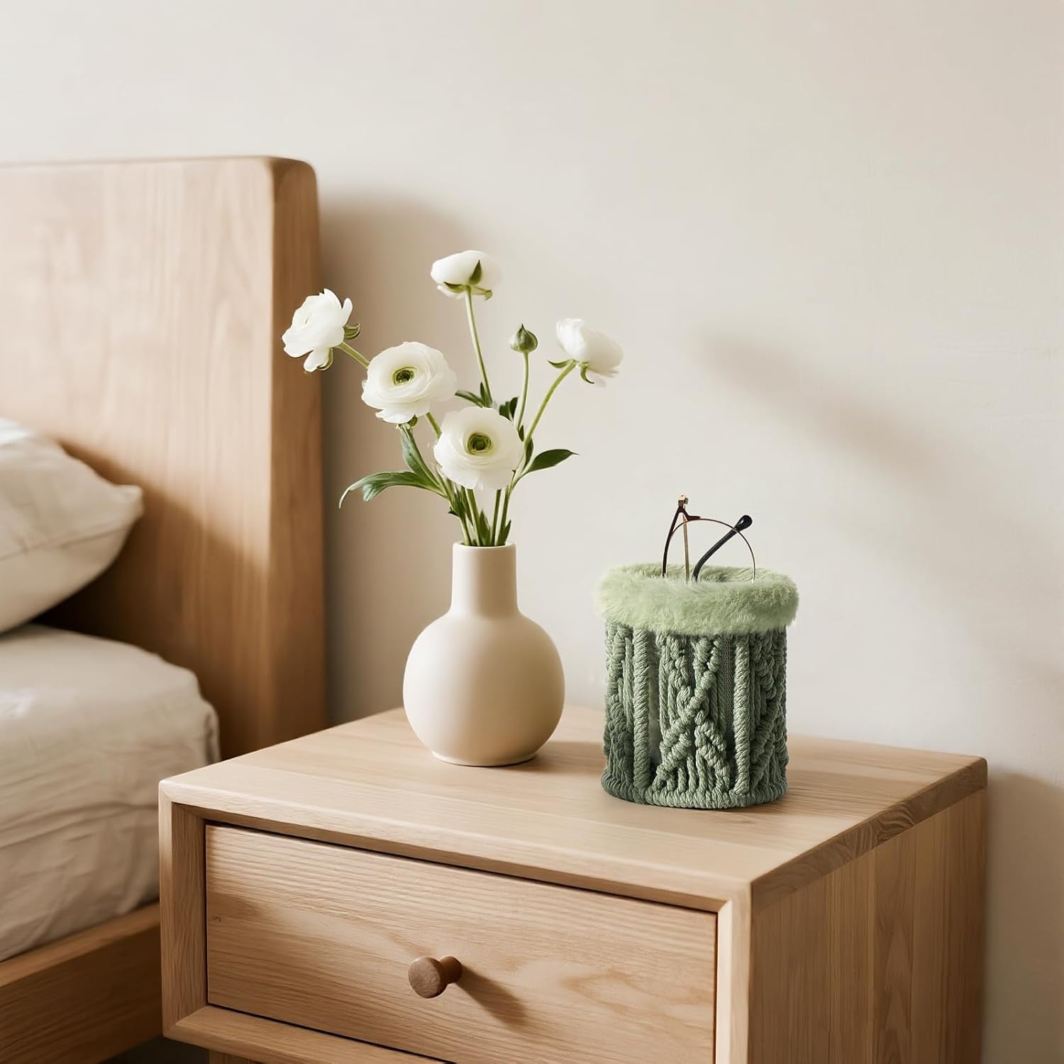 Mkono Glasses Holder for Nightstand Plush Lined Glasses Stand for Multiple Eyeglasses Boho Decor Eyeglass Case for Office - Image 3