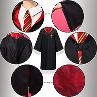 Vista 2 de Disfraz de mago, disfraz de mago para fiesta de cosplay, conjunto de bata mágica, uniforme escolar mágico, disfraz de Halloween, varita mágica