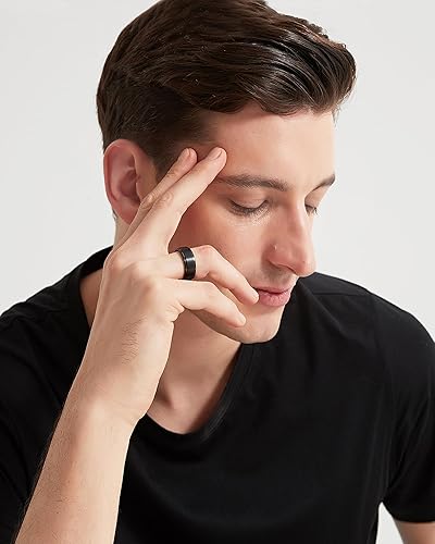 Miniatura 4 de TIGRADE 4mm 6mm 8mm 10mm Titanium Rings BlackSilverGold Wedding Band Matte Comfort Fit for Men Women Size 3-15