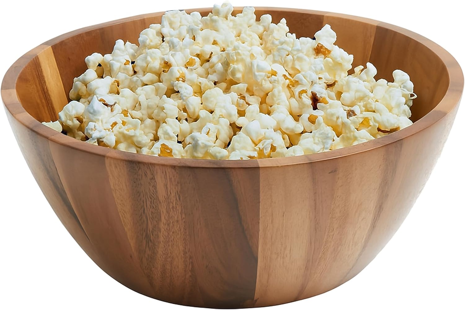 Acacia Wood Salad Serving Bowl 12” with Salad Hands 3 Piece Set by Woodard & Charles