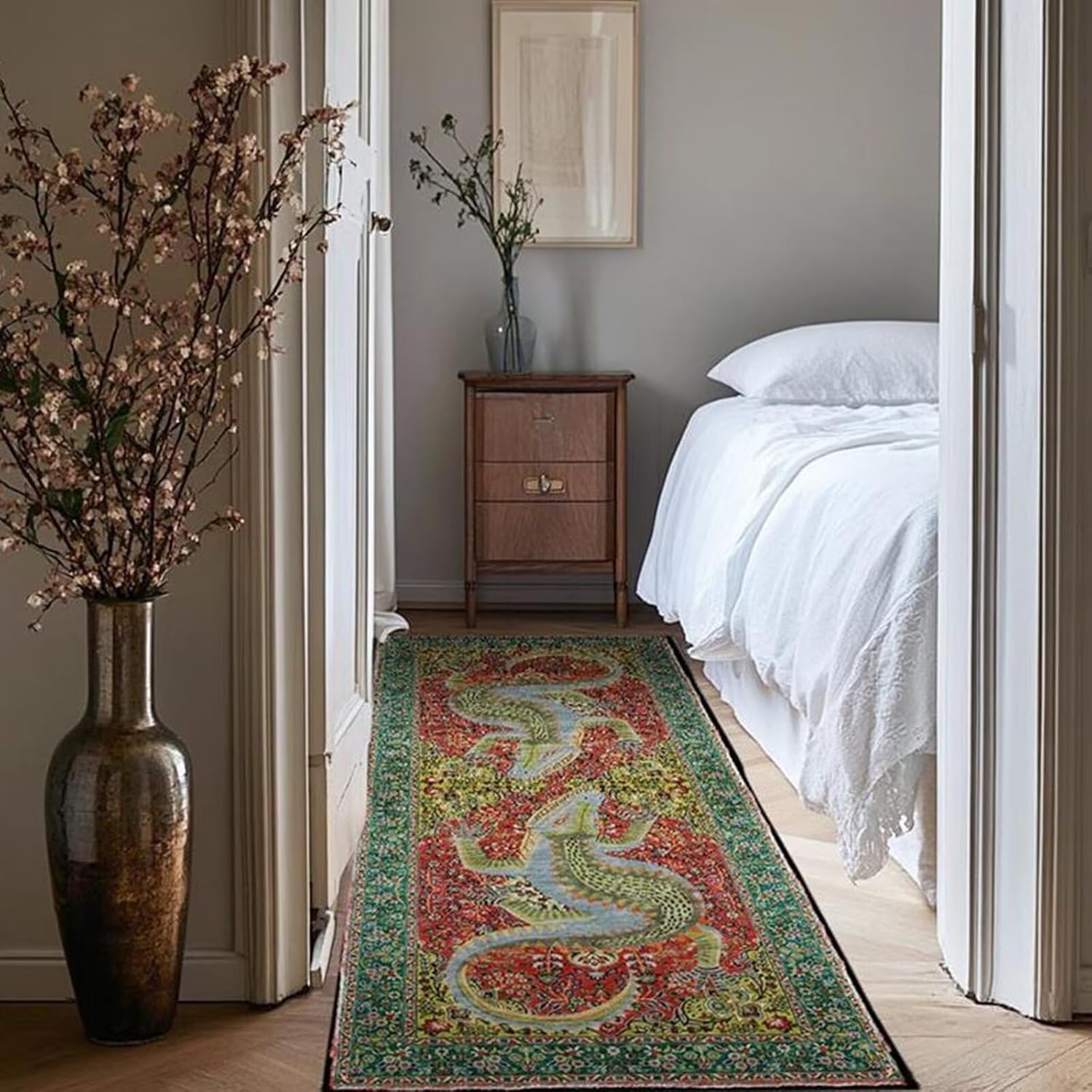 Cartoon Alligator Print Area Rugs 2ftx4ft Boho Crocodile Reptile Decor Rug for Bathroom Kitchen Laundry Room Washable Non-Slip Green Runner Crocodile Carpet