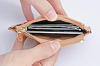 Vista 31 de Carteras pequeñas de cuero delgado para mujeres, tarjetero, cartera, monedero con llavero beige (B-Beige)