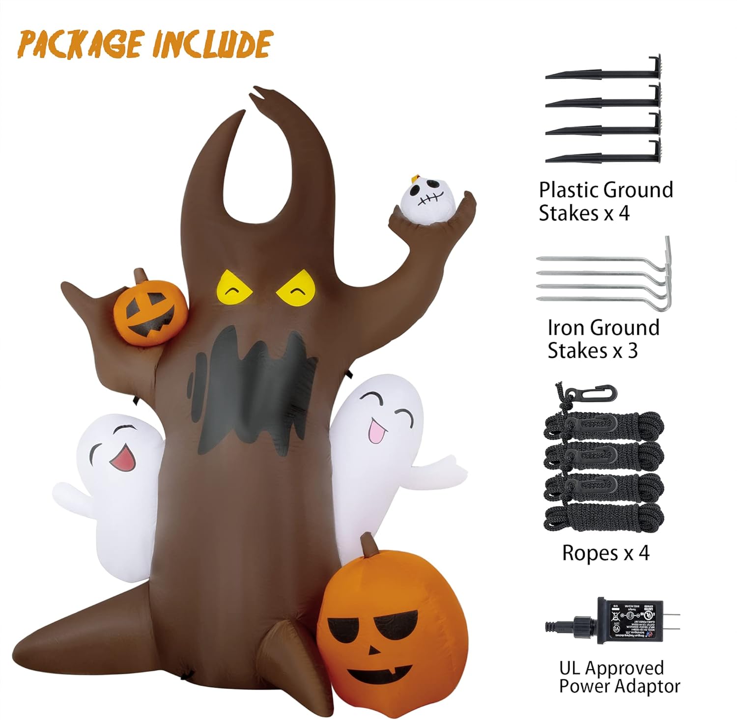 Buy Hoojo 8 Ft Halloween Inflatables Tree Ghost With Pumpkins And Ghosts Outdoor Halloween Decorations With Build In Leds Blow Up Halloween Decorations For Yard Garden And Lawn Online In Indonesia B08xq8m3q3