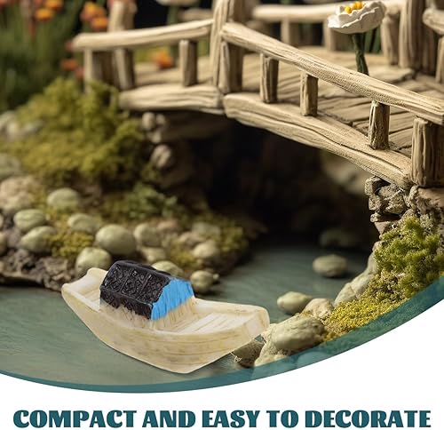 Miniatura 4 de BESPORTBLE 4 piezas de decoración de mini barco de pescado, figura rústica en miniatura, casa de muñecas, velero, adorno de velero, decoración de
