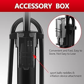 TOOLITIN Bike Pump with Gauge,160 Psi High Pressure,Floor Bicycle Pump Compatible with Presta and Schrader Valve,Detachable Bike Tire Pump for Road Bike,MTB,Hybrid,Balls