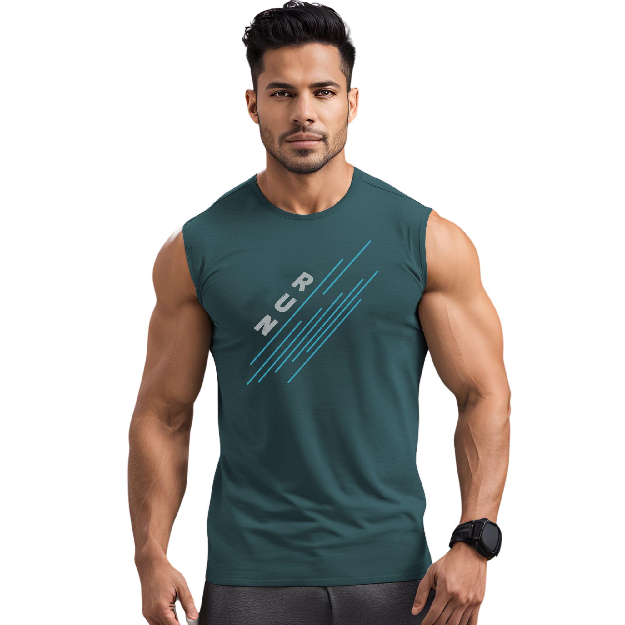 3colors 3Colours RGB® Mens Tank Tops Sleeveless Round Neck Polyster for Gym, Running and Outdoor CCUT-CROSSLINE-picture-14