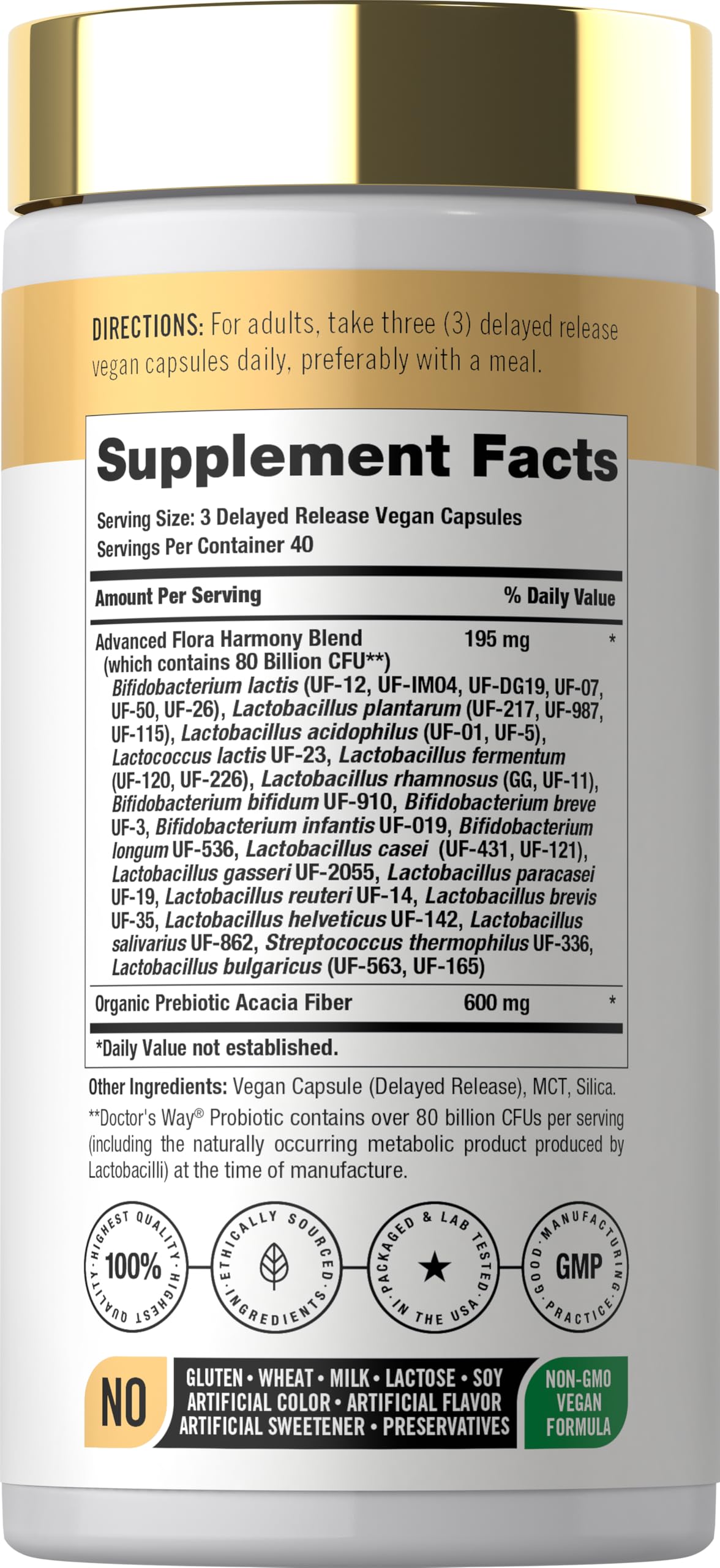Doctor's Way Probiotic for Women and Men | 80 Billion CFU | 120 Capsules — Amazon image 2