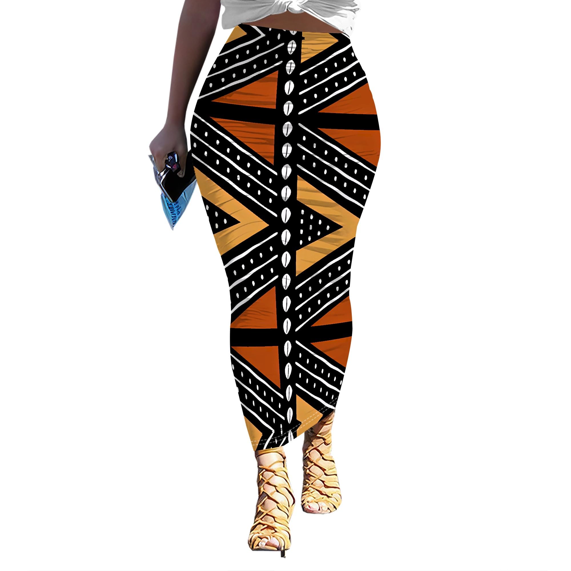 Womens High Waist Slim Bodycon Party Club Night Out Maxi Long Pencil Skirts Elegant Stretchy Ruched Work Skirt