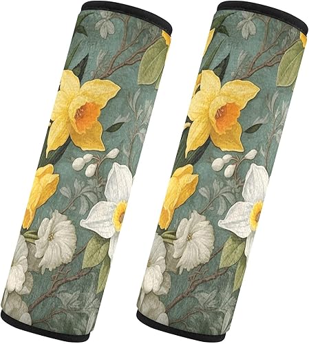 Miniatura 2 de Narcisos y bayas - Funda para cinturón de seguridad para niños, protector para cinturón de seguridad, lavable, paquete de 2 fundas para cinturón de