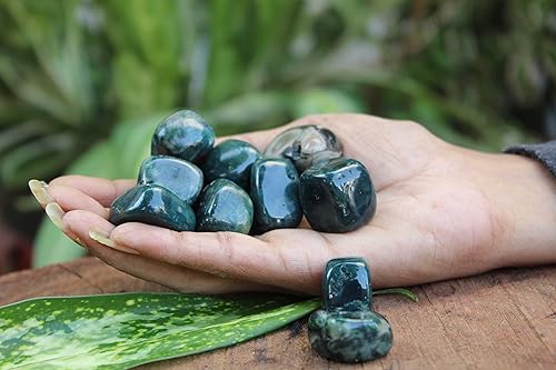 Miniatura 3 de Jet Ocean Jasper - Folleto internacional de terapia de cristal metafísico de chorro de agua (3.53oz A++ aprox. 0.75 a 1 pulgada de alto grado