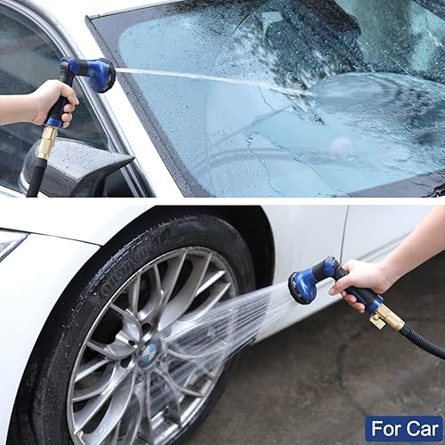 Miniatura 6 de FANHAO Boquilla de manguera de jardín 100 % metal resistente con 8 patrones de pulverización, boquilla de pulverización de alta presión con control