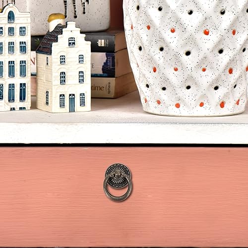Miniatura 6 de 12 piezas de pomos de gabinete de cocina para muebles de cocina, manijas de anillo de armario, pomo antiguo, agujero de armario, tiradores de cajón,