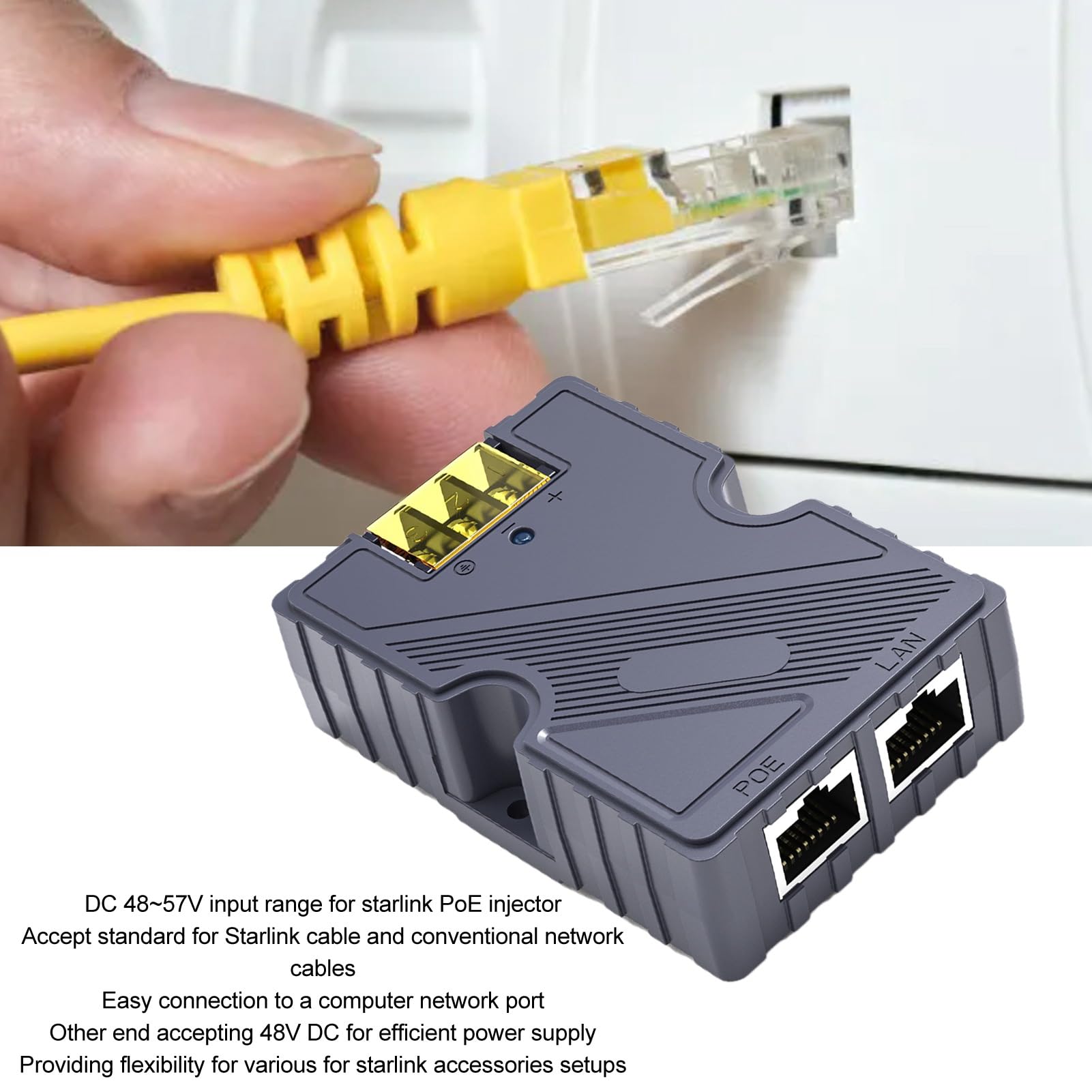 Splitter PoE Per Starlink Mini - Kit Di Alimentazione 12V SURVADV, 150W DC 48V/3A, GigE Passivo Con Protezione ESD E Adattatore RJ45/DC Per Starlink Mini Dishy