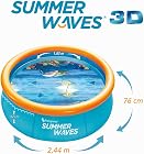 Foto di Summer Waves Piscina, Piscina Gonfiabile Rimovibile, Piscina per Famiglie, Piscina da Giardino, Piscina Rotonda 3D, Include 2 Occhialini Nuoto, 2,44 M x 76 CM