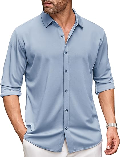 Maglia Polo da Uomo Manica Lunga 100% Cotone Leggera COVERI M L XL XXL