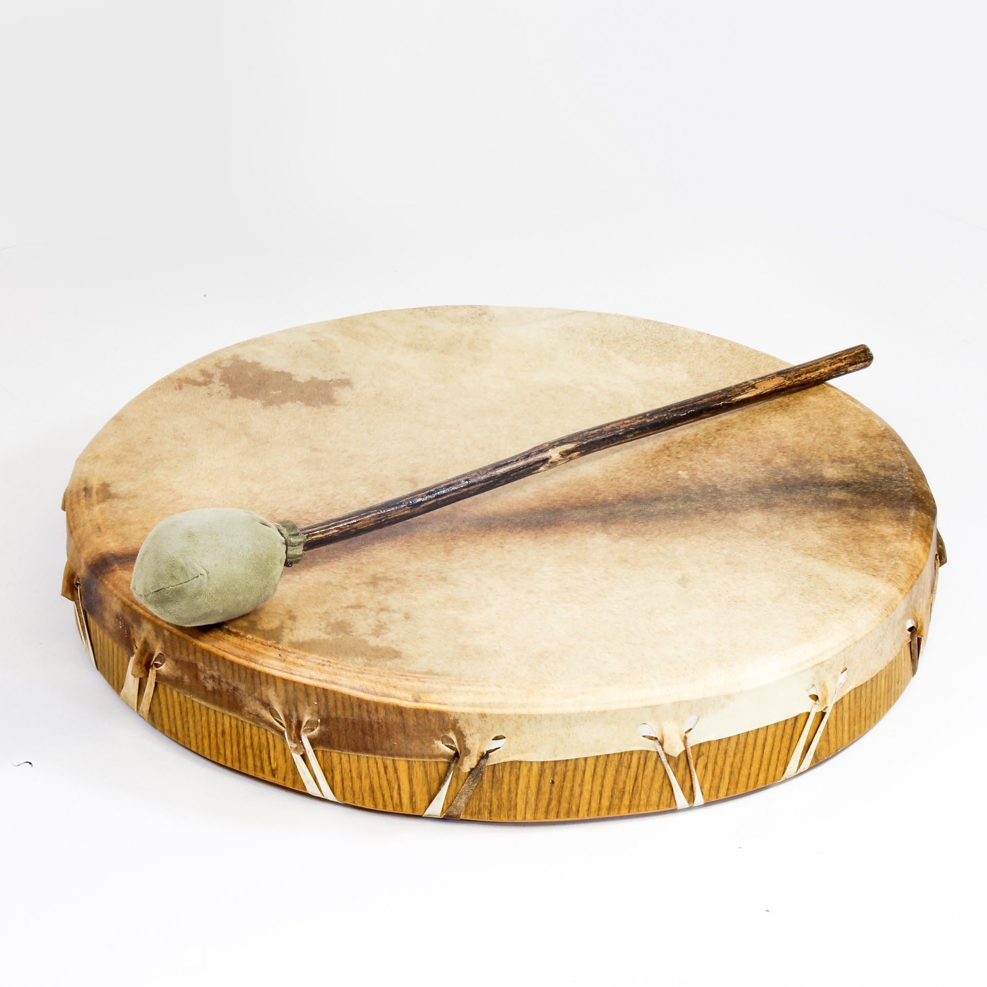 Schamanentrommel Ø 40 cm Rahmentrommel Mehrschichtiger Holzrahmen Rund Ziegenhaut Shaman Drum inklusive Stick