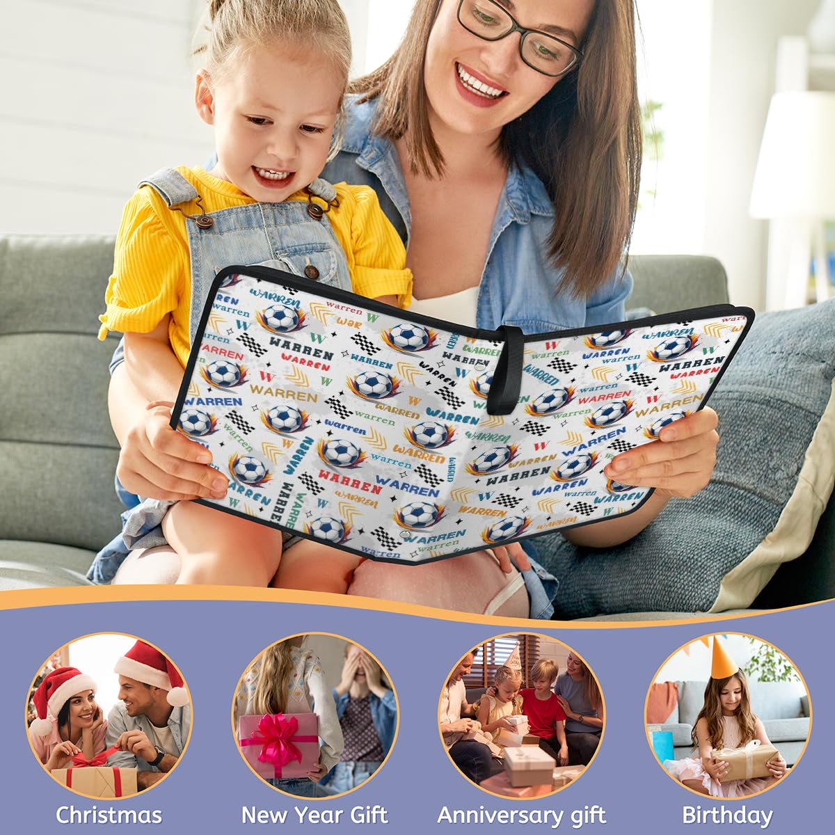 Trading-Card-Albums - Carpeta de tarjetas con nombre personalizado de 9 bolsillos, regalo para niños y niñas, resistente al agua, tarjetero