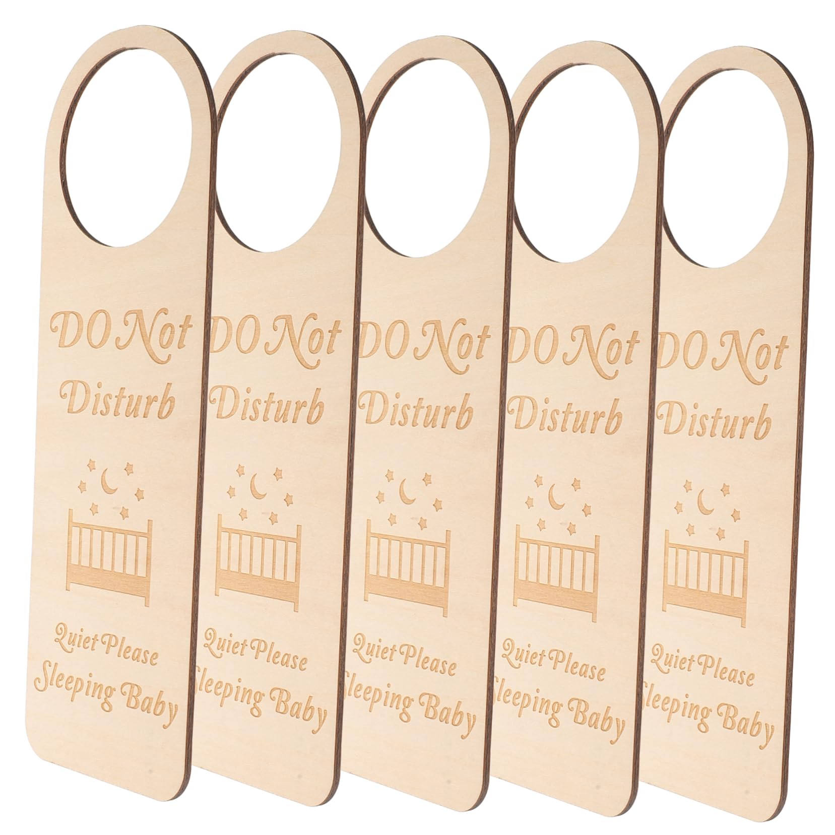 CIMAXIC 5pcs Wooden Baby Sleep Door Plate Sleep Sign for Room Decor Do Not Disturb Hanging Decor for Nursery Front Door Hanger