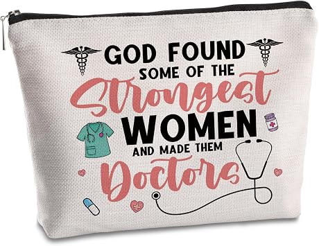 Doctor Appreciation Gifts Makeup Bag National Doctors Day Gifts for Women Zipper Pouch Medical Student Graduation Birthday Christmas Gifts Travel Cosmetic Bag For Future Doctors