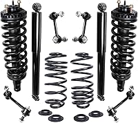 Vista 372 de Detroit Axle - Kit de puntales delanteros para Ford 2000-2004 Focus 2 puntales con muelle helicoidal 2 brazos de control inferiores con rótulas 2001