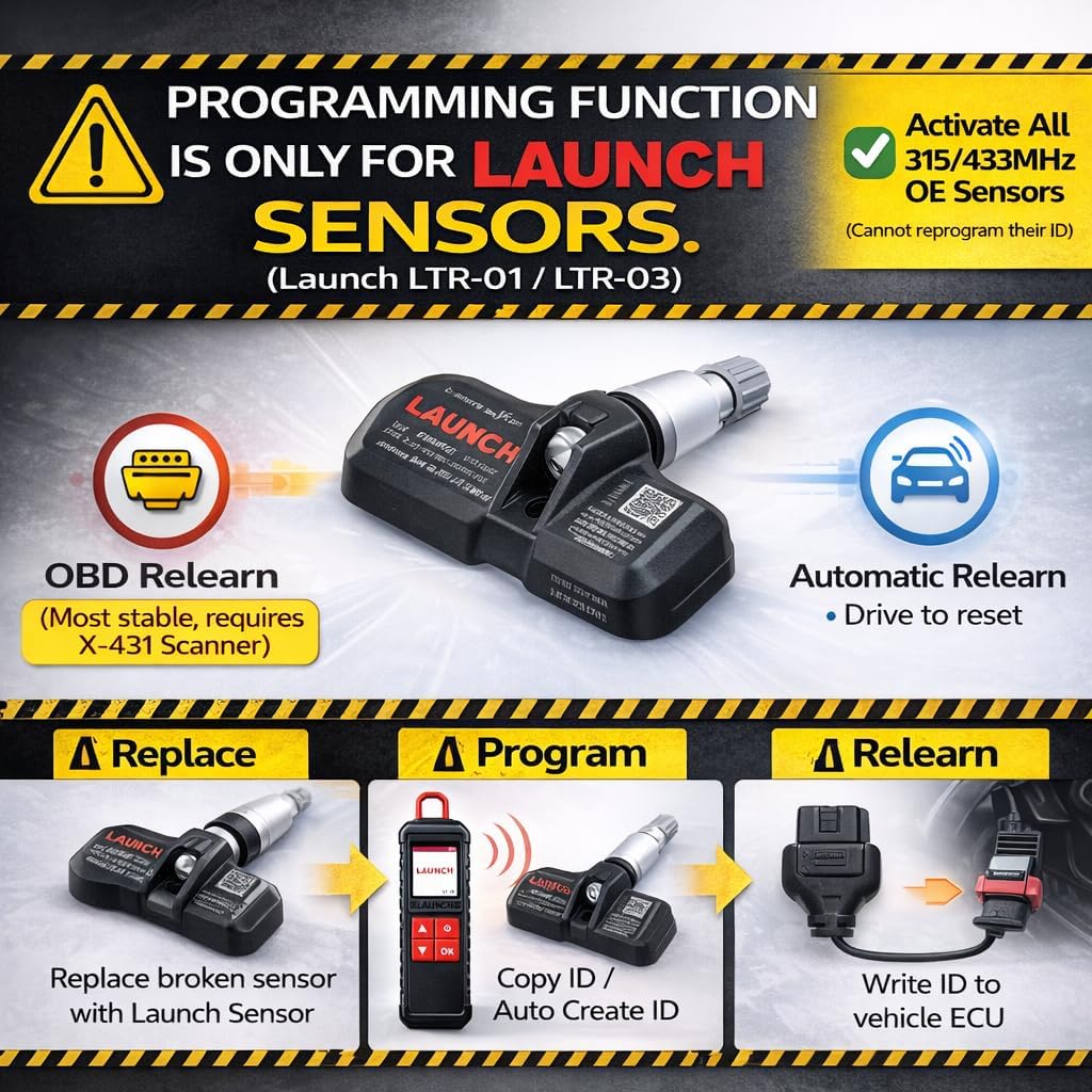 LAUNCH X431 i-TPMS+LAUNCH X-431 TSENSOR-05 TPMS Sensor