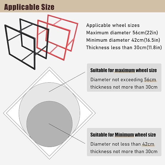 Tyre Rim Display Rack, Car Wheel Display Rack for Garages, Shops, Home Use, Roadside Exhibit Multi-Tire Rim Rack, Multi Tire Storage System(Triangle 1)