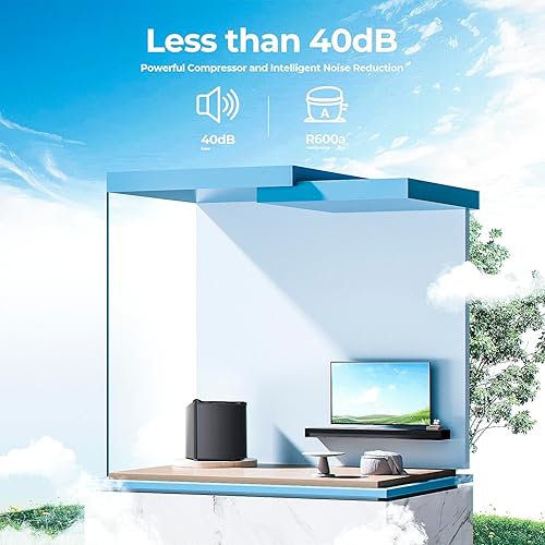 Miniatura 4 de Congelador vertical de 1.1 pies cúbicos, mini congelador pequeño con termostato ajustable, estantes extraíbles, puerta individual reversible, para