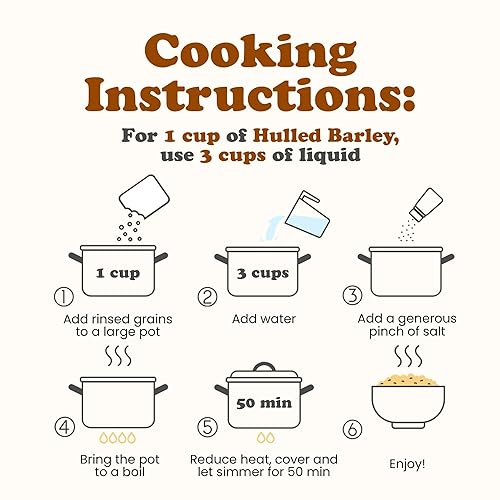 Miniatura 6 de Grano de cebada descascarada, 2 libras, 100% grano entero, vegano, ideal para hornear en casa, elaboración de cerveza, molienda. Rico en selenio,