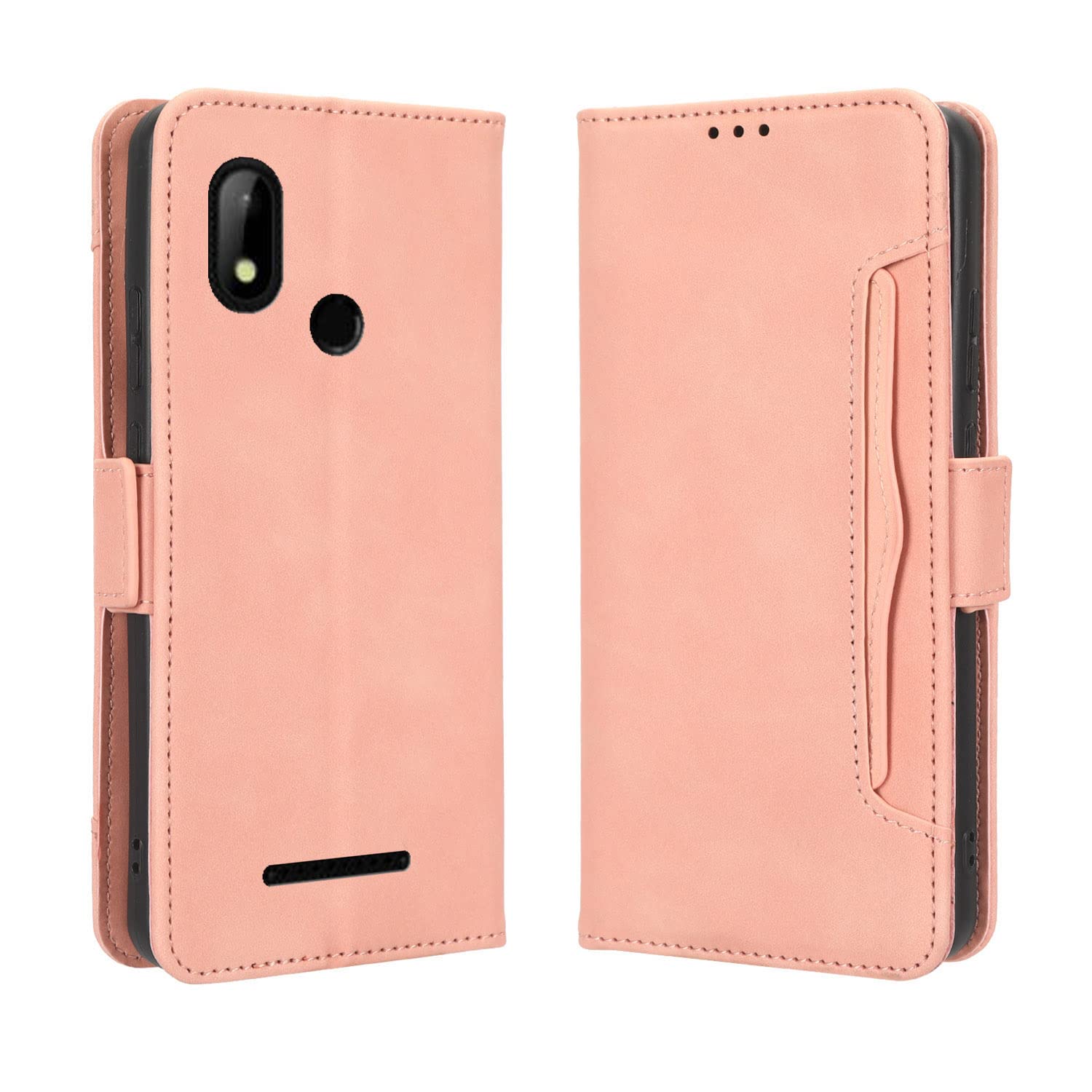 Futanwei Multi-Card Slot Wallet Case for Assurance Wireless Hot Pepper Chilaca Smartphone | Luxury PU Leather Women's Wallet Case | Magnetic Closure | Cover with 5 Card Slots & 1 Money Pocket | Pink