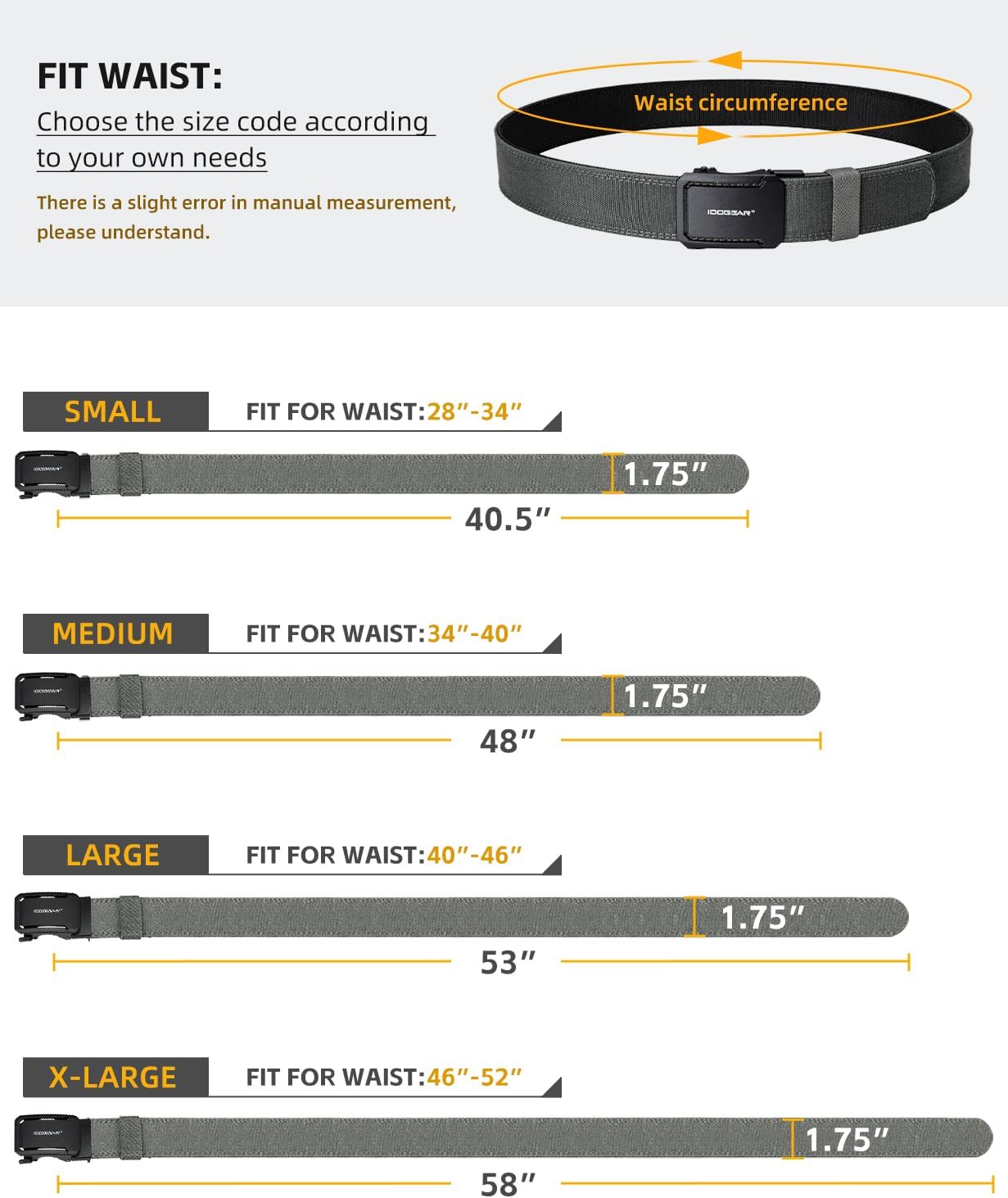 IDOGEAR SPORTS Quick-Adjust Tactical Ratchet Belt | Heavy-Duty 1000D Nylon for EDC, CCW & Duty Use - Image 4