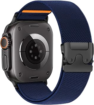 Elastic Sport Band for Apple Watch Ultra/2/3 Bands 49mm 46mm 45mm 44mm 42mm iWatch Bands Men,Parachute Buckle Stretchy Fabric Nylon Strap for Apple Watch SE 3/2/1 Series 11 10 9 8 7 6 5 4 3 Ultra