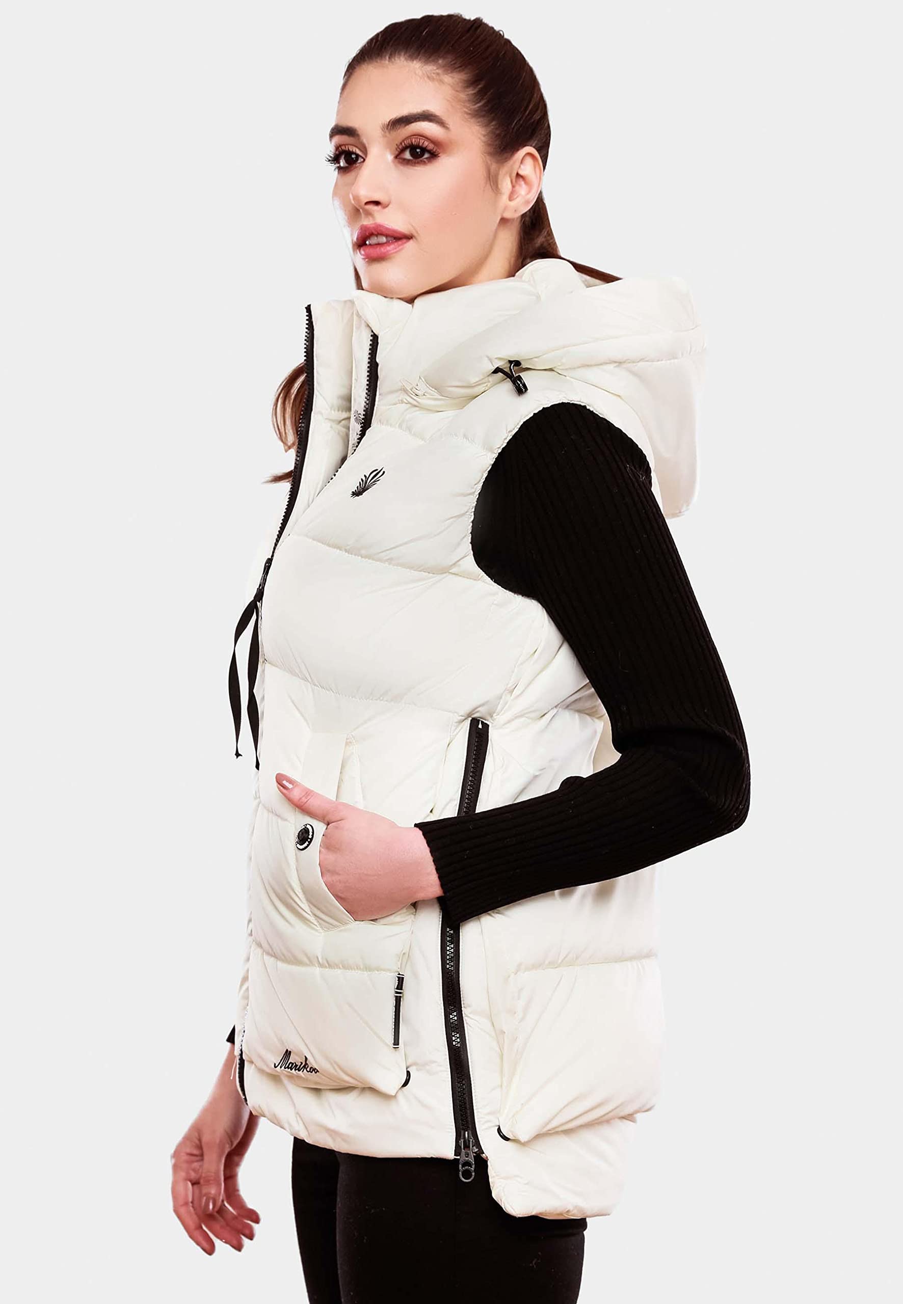 MARIKOO Zarinaa - Piumino invernale da donna, con cappuccio, taglie XS-XXL