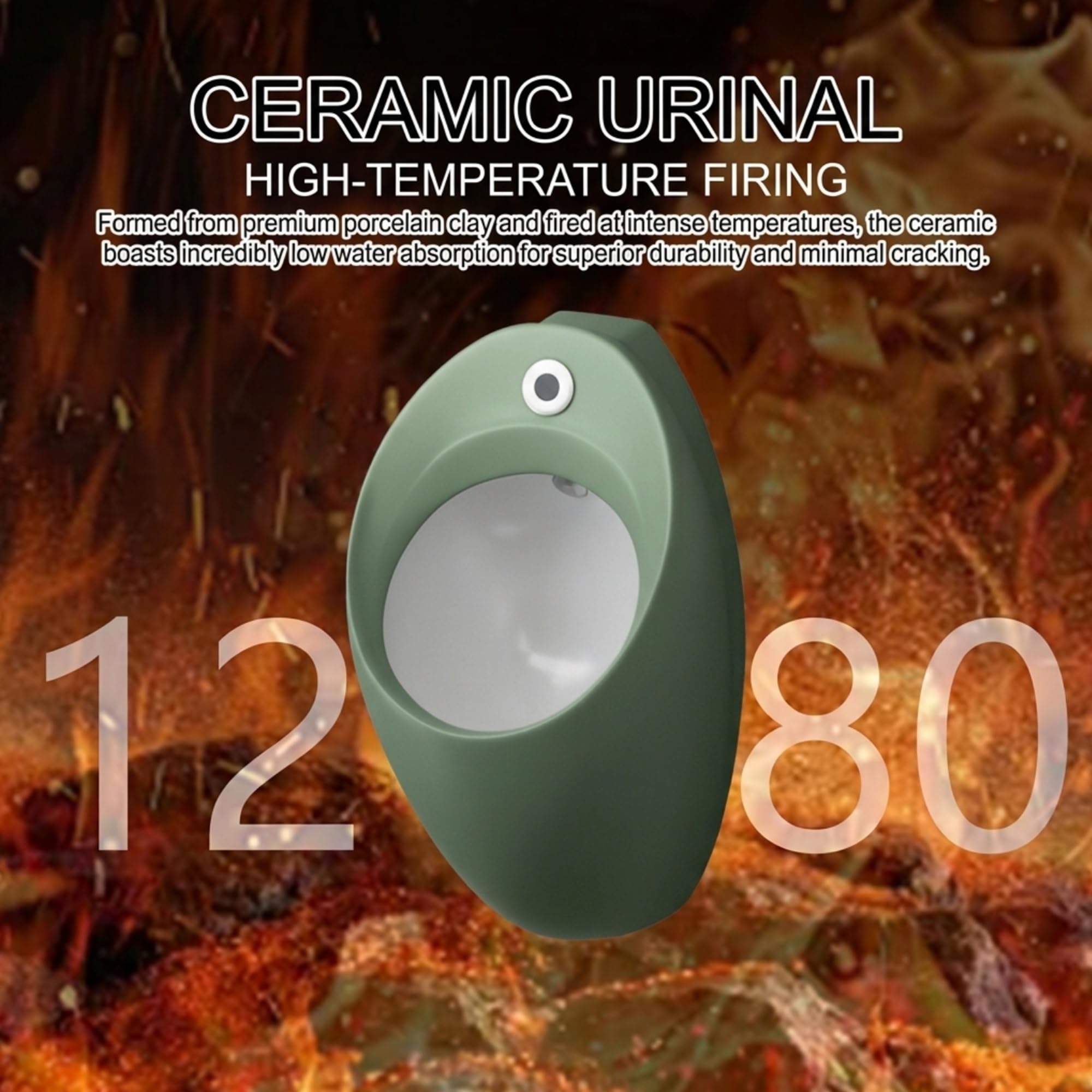 Produktbild von Wand-Urinal Mit Deckel – überlaufsicher, ABS, Für Toiletten, Garage, Wohnmobil, Camping