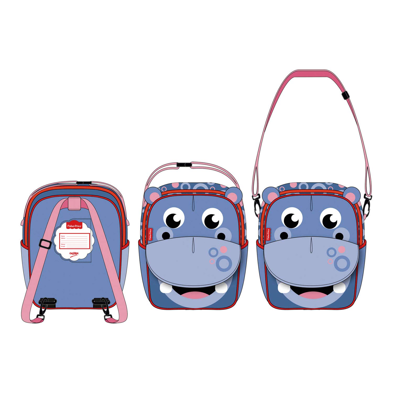 Image secondaire de Fisher-Price Sac à dos Hippopotame 3D Multicolore