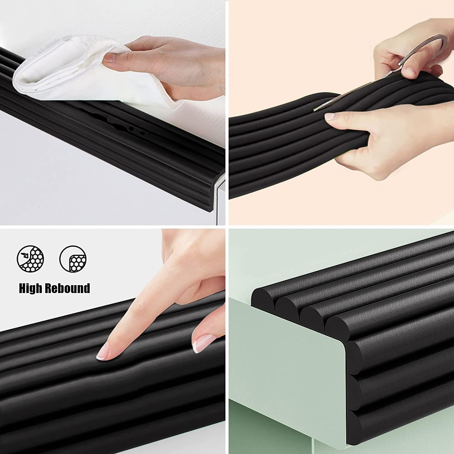 CEPLO Table Edge Safety Strip, Extra Soft Foam Protector for Baby & Kids, Furniture,Table,DeskTable Protection Strip Corner Guards for Furniture,Table Corner Protector 2 Meter (Black) 2