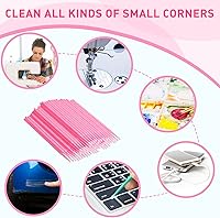 Vista 4 de Cindeer 200 piezas de cepillos de limpieza para máquinas de coser, hisopos limpios, desechables, puntas puntiagudas, hisopos de limpieza