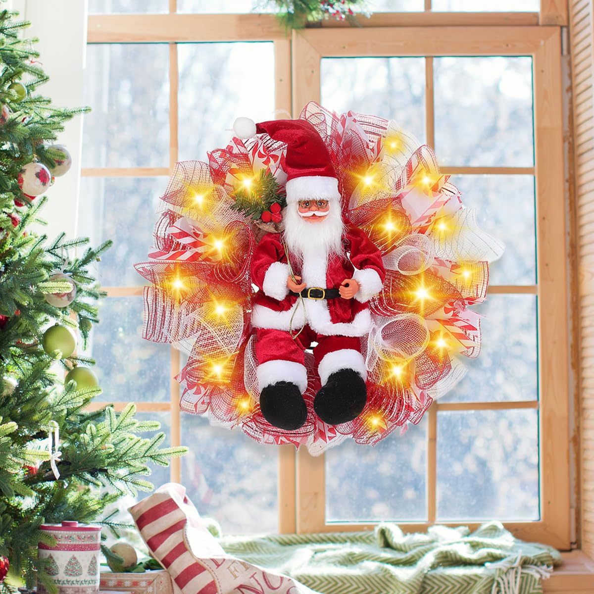 Guirlande de Noël artificielle pour porte, cheminée et décoration murale
