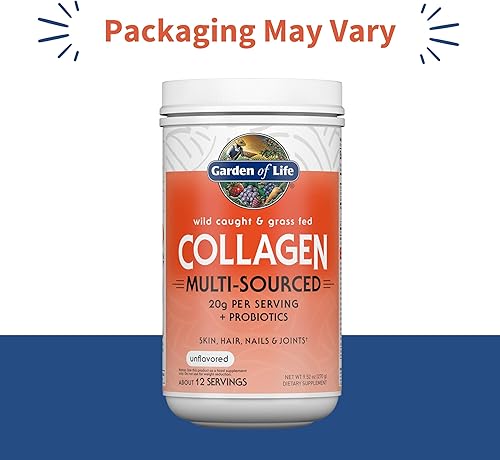Miniatura 2 de Garden of Life Suplemento en polvo de péptidos de colágeno marinos y alimentados con pasto (tipo I, III) con probióticos y BCAA para movilidad,