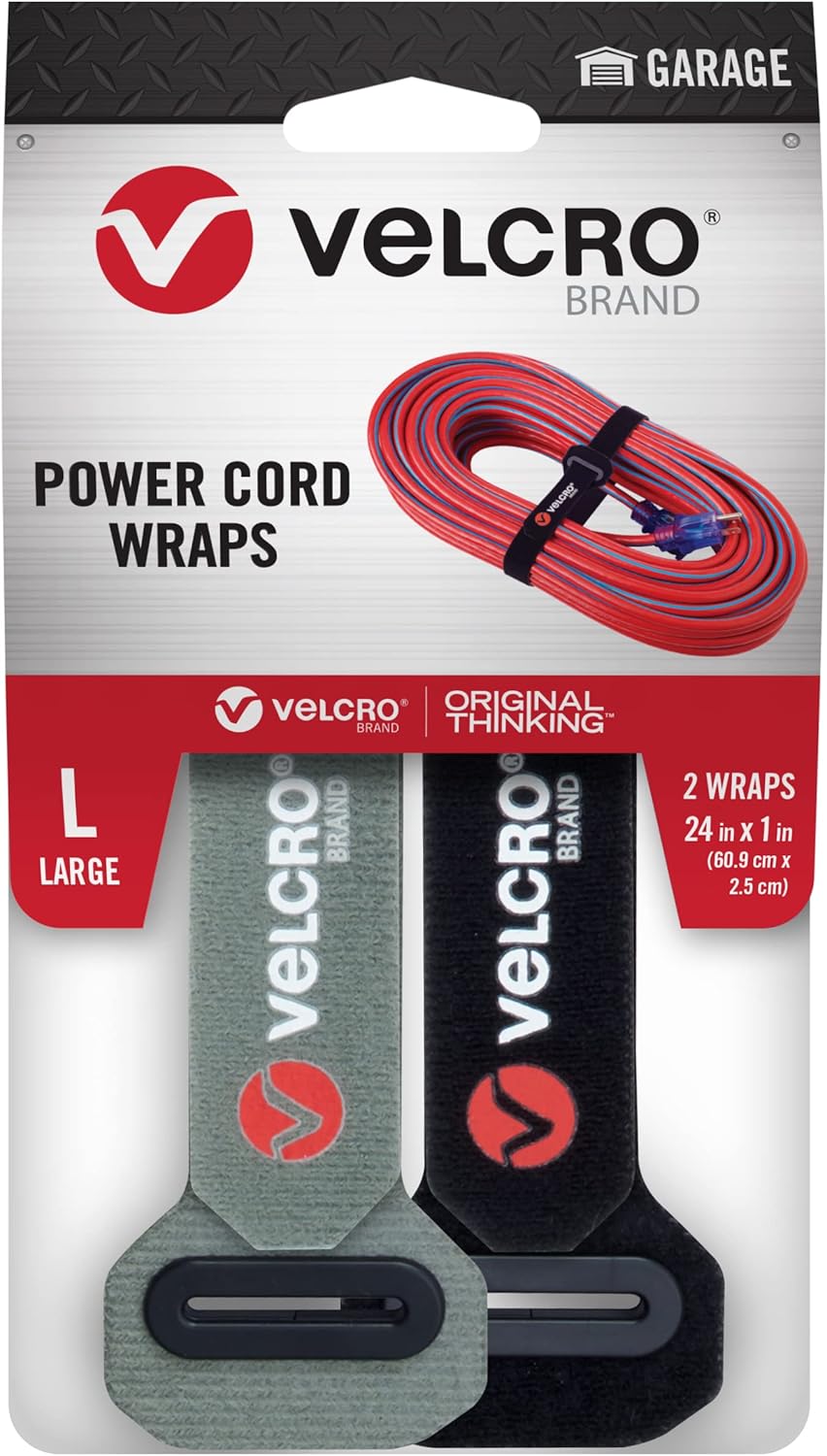 VELCRO Brand Power Cord Wraps 24 Inch Extra Long Heavy Duty Straps