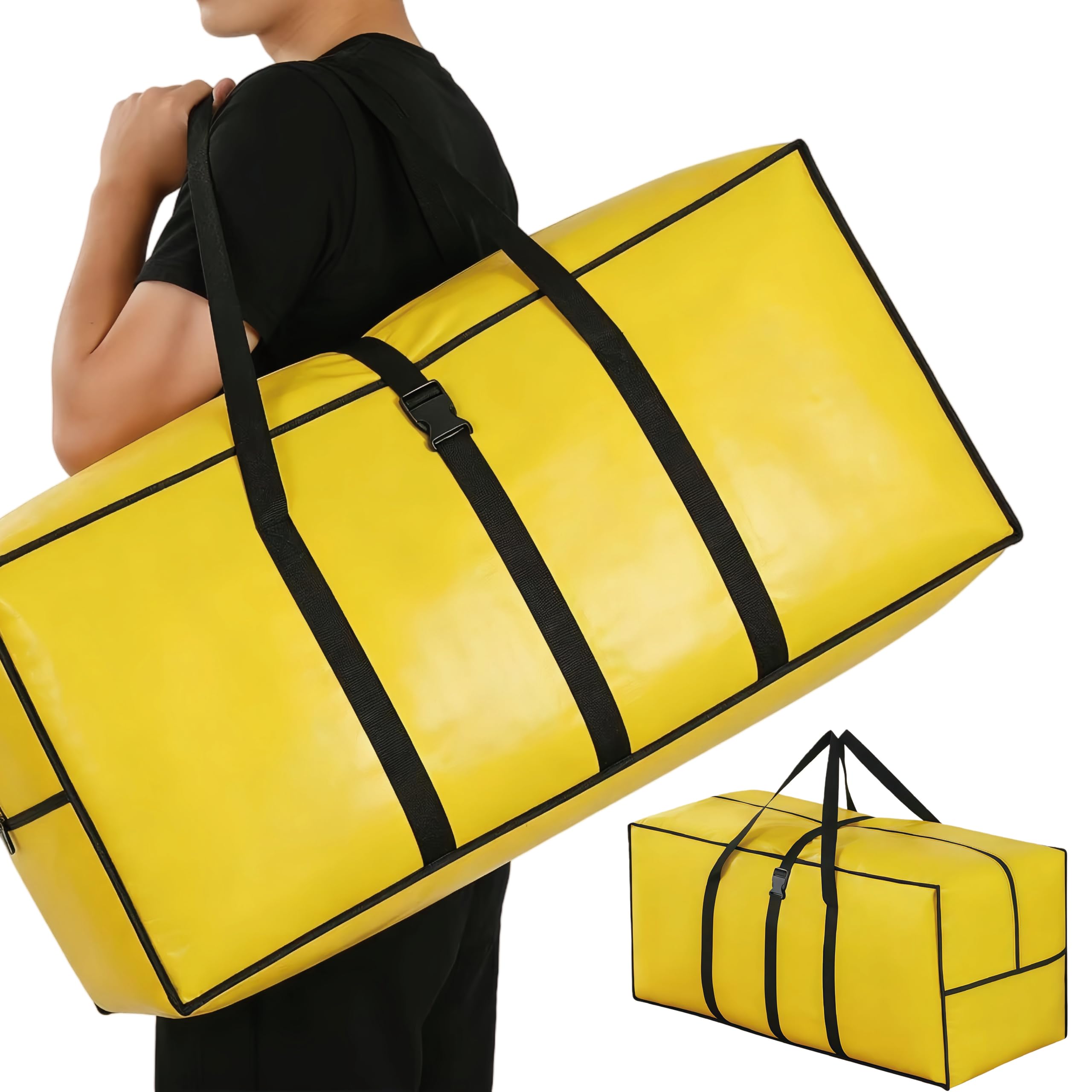 1 Pack Moving Bags and Storage Bags - 92L Heavy Duty Moving Boxes with Reinforced Bottom & Wrap-Around Handles, Tear-Resistant Reusable Larege Packing Bags for Home, College Dorm, Christmas Decor