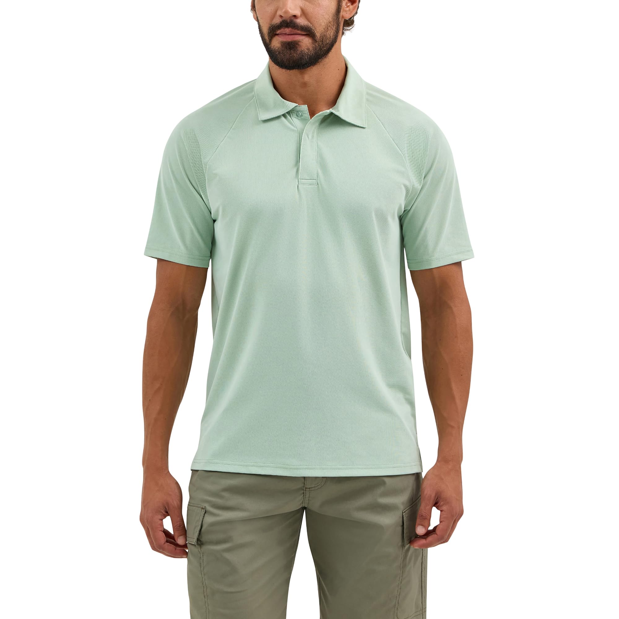 Atg Men's Silt Green By Wrangler Chesapeake Polo Shirt, Xl