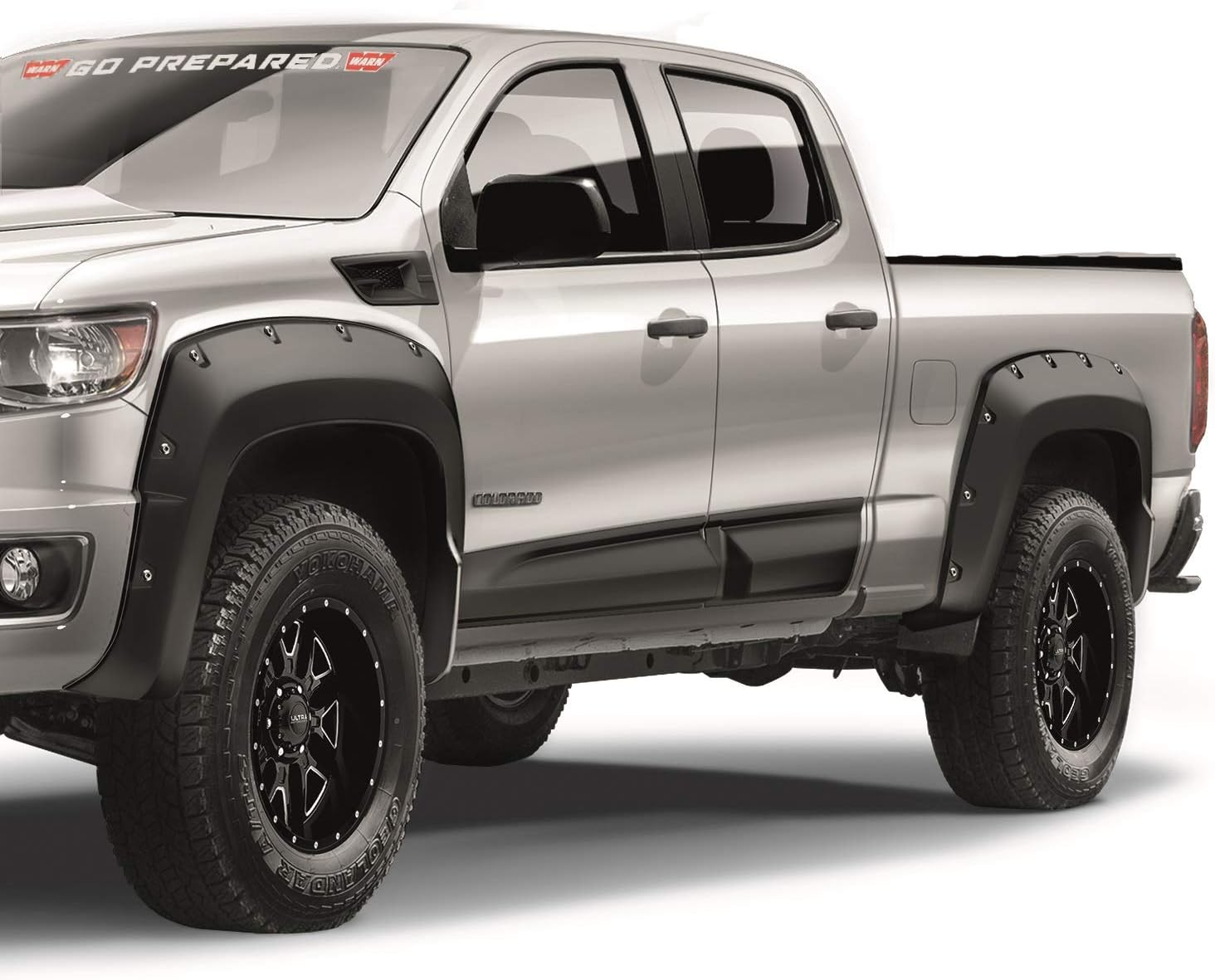 WARN 102024 4X Fender Flare Set - Fits: 2016-18 Chevy Colorado, 6.2' Long Bed