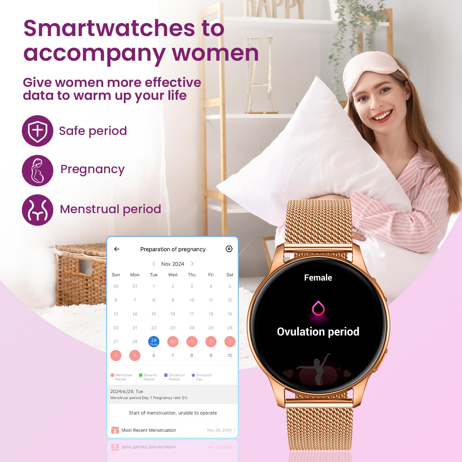Smartwatch damski z funkcją telefonu, zegarek fitness, zegarek na rękę: 1,32" AMOLED Smart Watch z pulsometrem, monitorowaniem snu, licznikiem kalorii, zegarek sportowy IP68, wodoszczelny, zegarek
