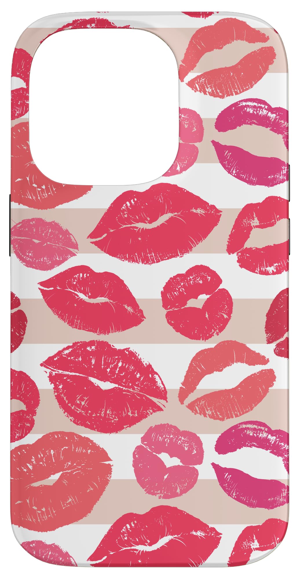 iPhone 14 Pro Cute Pink Lip Print Lipstick Kiss Pattern Case
