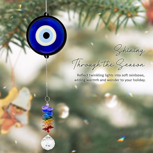 Miniatura 6 de Atrapasoles de adorno de 2 capas – Ojo malvado azul – Regalos de protección de buena suerte – Amuleto protector de cumpleaños para mujeres y hombres