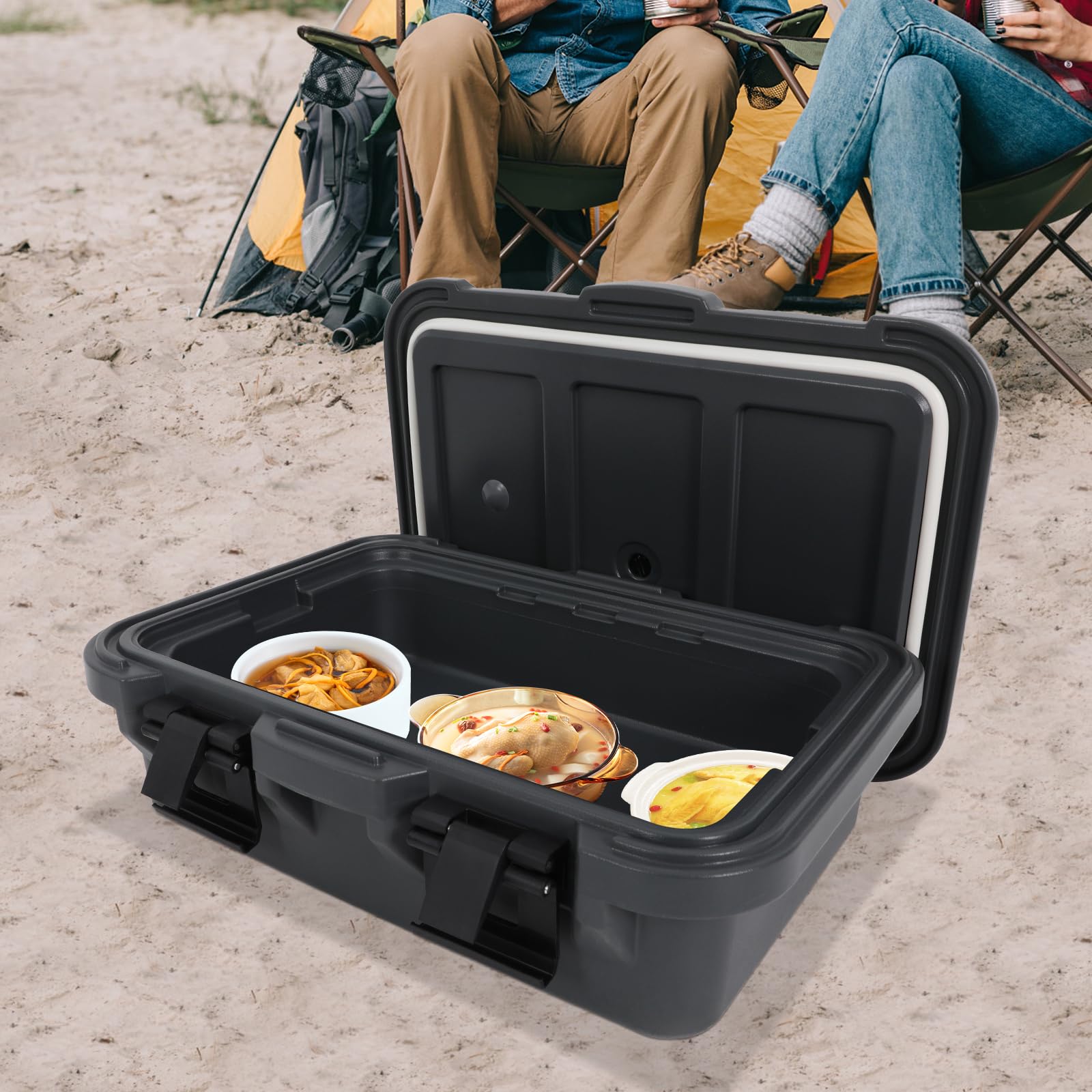 Contenitore refrigerante isolato da 15 litri, contenitore refrigerante 8H, supporto per alimenti incluso catering, take-out 63 x 44 x 21 cm