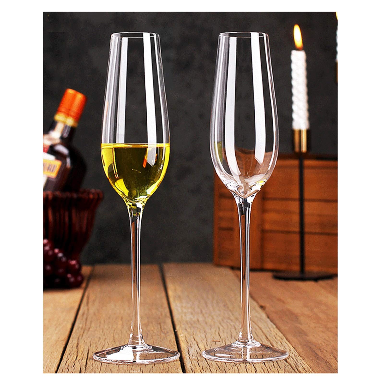 Wein Gläser Kristallglas Champagner Gläser, Mundgeblasenes Glas Champagner Flöten, 230Ml 4 Pcs
