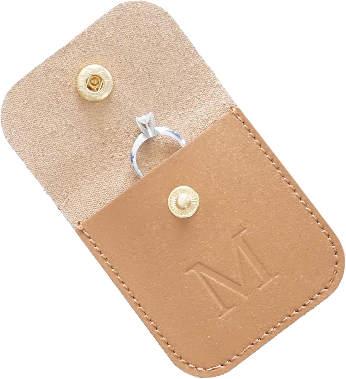 Full Grain Leather Travel Ring Holder, Leather Ring Pouch, Jewelry Pouch, Handmade Initial Personalized Engagement Wedding Holder Engagement Holder Travel, Bride & Groom Jewelry Storage Coin Purse (M)