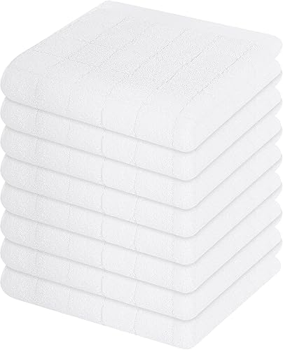 Paños de cocina de tela de toalla de 100% algodón, toallas de cocina suaves y absorbentes, trapos de secado rápido para lavar platos, paquete de 8,